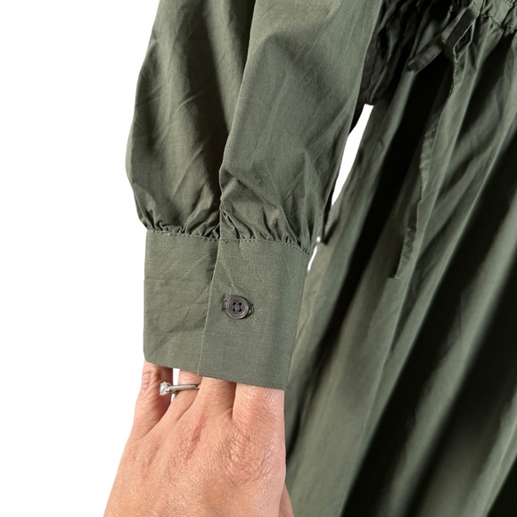 Rails Maple Olive‎ Smoke Midi Dress Smocked Waist Boho Cottagecore Chic Size S - Picture 9 of 16